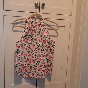 J. Crew Strawberry Print Halter Top
